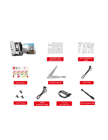 Mainboard, MSI, AMD B850, SAM5, Mini-ITX, Memory DDR5, Memory slots 2, MPGB850IEDGETIWIFI