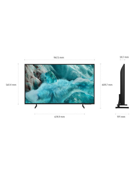 TV Set, SAMSUNG, 43 ", 4K Ultra HD, 3840 x 2160 pixels, Flat, 16:9, QLED, QE43Q7F4AUXXH