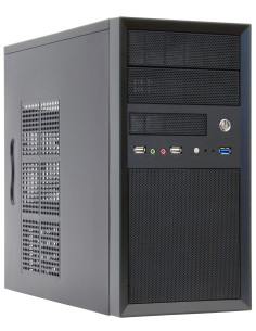 Case, CHIEFTEC, micro ATX, Black, Mini Tower, PC, Chieftec CT-01B-OP, CT-01B-OP