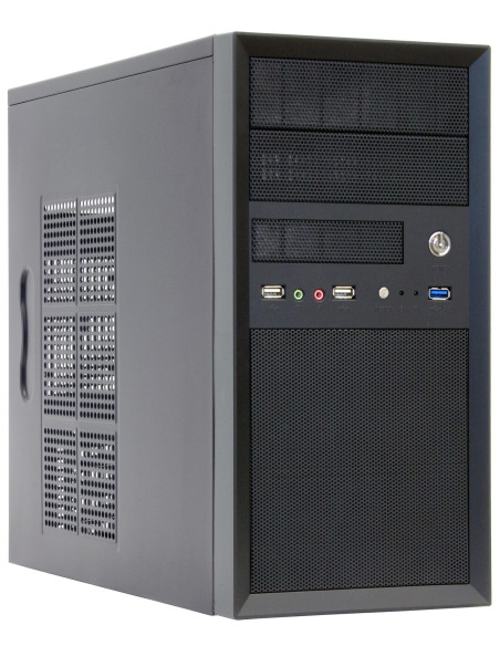 Case, CHIEFTEC, micro ATX, Black, Mini Tower, PC, Chieftec CT-01B-OP, CT-01B-OP