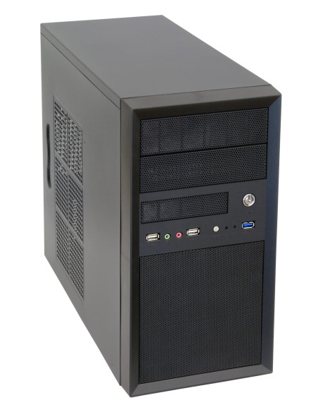 Case, CHIEFTEC, MiniTower, MicroATX, Colour Black, CT-01B-OP