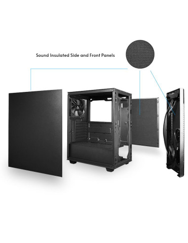 Case, CHIEFTEC, ELOX, MidiTower, Not included, ATX, MicroATX, MiniITX, Colour Black, AS-01B-OP