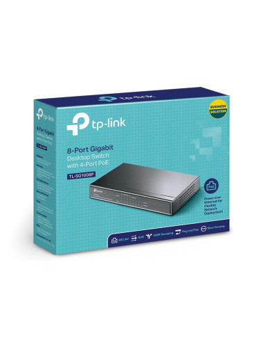 Switch, TP-LINK, 8x10Base-T / 100Base-TX / 1000Base-T, TL-SG1008P