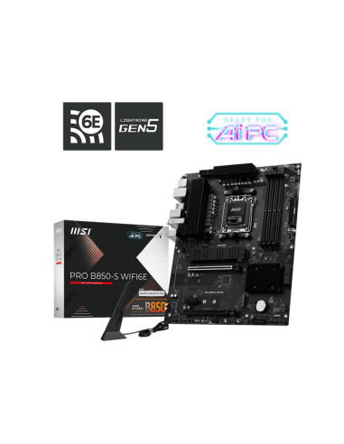 Mainboard, MSI, AMD B850, SAM5, ATX, Memory DDR5, Memory slots 4, PROB850-SWIFI6E