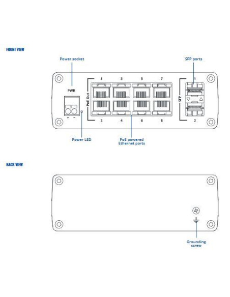 Switch, TELTONIKA, TSW200, PoE ports 8, 240 Watts, TSW200