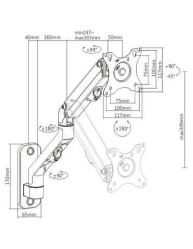 DISPLAY ACC MOUNTING ARM 27"/MA-WA1-02 GEMBIRD