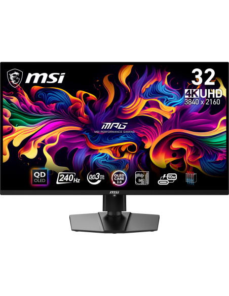 Monitor, MSI, 31.5", Gaming/4K, Panel QD-OLED, 3840x2160, 16:9, Matte, 0.03 ms, Swivel, Pivot, Height adjustable, Tilt, Colour 