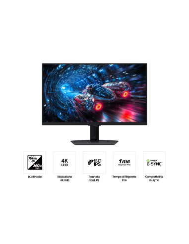 LCD Monitor, SAMSUNG, 27 ", 3840 x 2160 pixels, 4K Ultra HD, Native aspect ratio 16:9, LCD, Flat, LS27FG702EUXEN