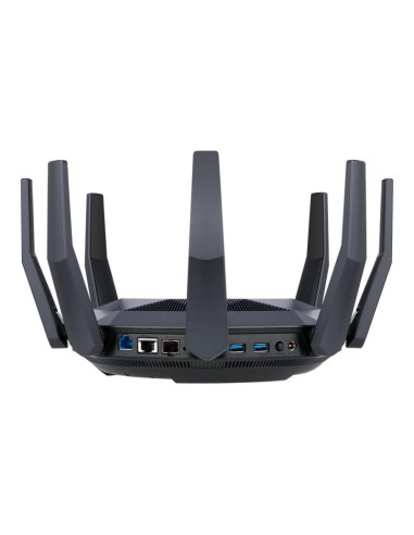 Wireless Router, ASUS, 6000 Mbps, Mesh, Wi-Fi 6, USB 3.1, 9x10/100/1000M, 1x10GbE, 1xSPF+, Number of antennas 8, RT-AX89X