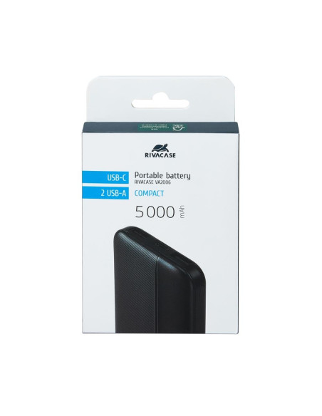 POWER BANK USB 5000MAH/VA2006 BLACK RIVACASE