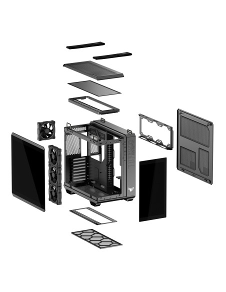 Case, ASUS, TUF Gaming GT502 Horizon, MidiTower, Case product features Transparent panel, Not included, ATX, MicroATX, MiniITX,