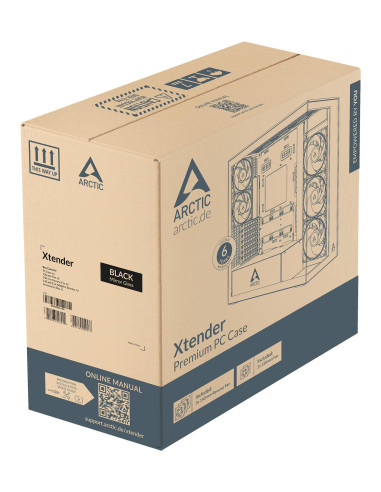 Case, ARCTIC, EATX, Black, Midi Tower, PC, Xtender VG (Mirror Black), ACPCC00019A