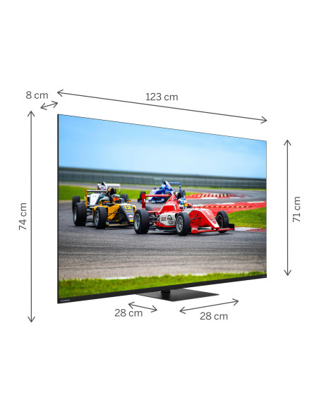 TV Set, THOMSON, 55", 4K/Smart, QLED, 3840x2160, Wireless LAN, Bluetooth, Google TV, Black, 55QG7C14