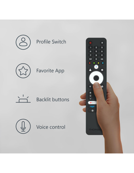 TV Set, THOMSON, 65", 4K/Smart, QLED, 3840x2160, Wireless LAN, Bluetooth, Google TV, Dark Grey, 65QG4S14