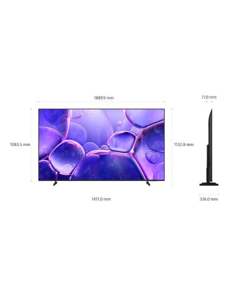 TV Set, SAMSUNG, 85 ", 4K Ultra HD, 3840 x 2160 pixels, Flat, 16:9, LED, UE85U8072FUXXH