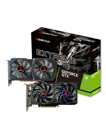Graphics Card, BIOSTAR, NVIDIA GeForce GTX 1660 TI, 6 GB, GDDR6, 192 bit, PCIE 3.0 16x, GPU 1500 MHz, Dual Slot Fansink, 1xDVI-