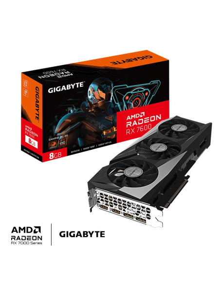 Graphics Card, GIGABYTE, AMD Radeon RX 7600, 8 GB, GDDR6, 128 bit, PCIE 4.0 16x, 2xHDMI, 2xDisplayPort, GV-R76GAMINGOC-8GD1.1