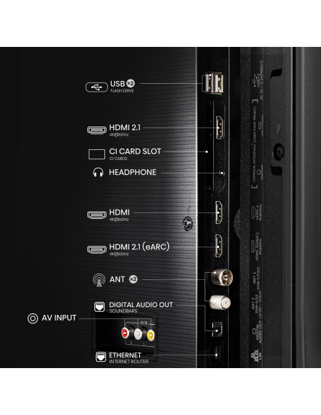 TV Set, HISENSE, 55 ", 4K Ultra HD, 3840 x 2160 pixels, Flat, 16:9, LED, 55A6Q