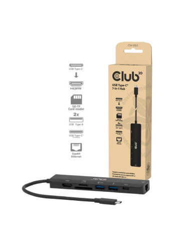 I/O HUB 7IN1 USB-C HDMI/100W CSV-2553 CLUB3D