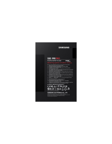 SSD, SAMSUNG, 990 PRO, 2TB, M.2, PCIE, NVMe, MLC, Write speed 6900 MBytes/sec, Read speed 7450 MBytes/sec, 2.3mm, TBW 1200 TB, 