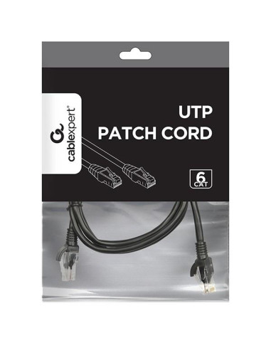 PATCH CABLE CAT6 UTP 1M/BLACK PP6U-1M/BK GEMBIRD