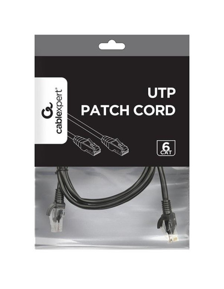 PATCH CABLE CAT6 UTP 1M/BLACK PP6U-1M/BK GEMBIRD