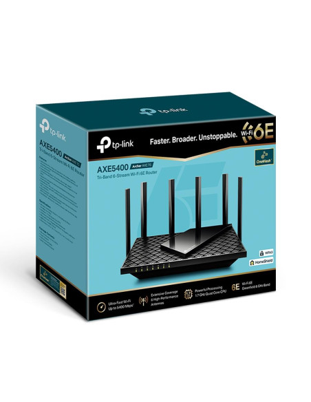 Wireless Router, TP-LINK, Wireless Router, 5400 Mbps, Wi-Fi 6e, USB 3.0, Number of antennas 6, ARCHERAXE75