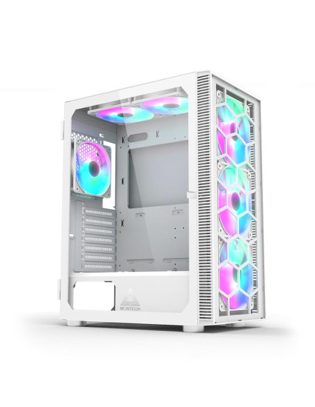 Case, MONTECH, X3 Glass, MidiTower, Case product features Transparent panel, Not included, ATX, MicroATX, MiniITX, Colour White