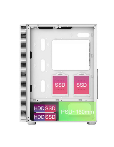 Case, MONTECH, X3 Glass, MidiTower, Case product features Transparent panel, Not included, ATX, MicroATX, MiniITX, Colour White