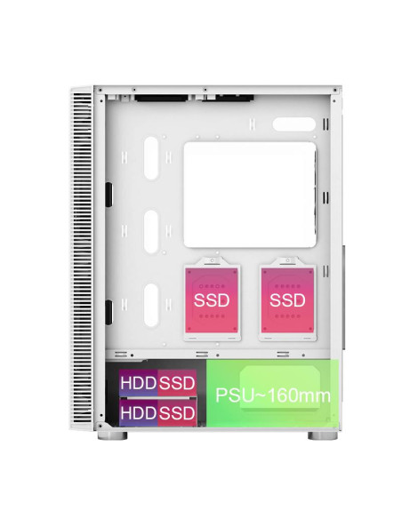 Case, MONTECH, X3 Glass, MidiTower, Case product features Transparent panel, Not included, ATX, MicroATX, MiniITX, Colour White