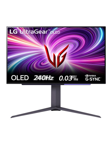 Monitor, LG, 27GS95QE-B, 26.5", Gaming, Panel OLED, 2560x1440, 16:9, 240Hz, 0.03 ms, Swivel, Pivot, Height adjustable, Tilt, 27