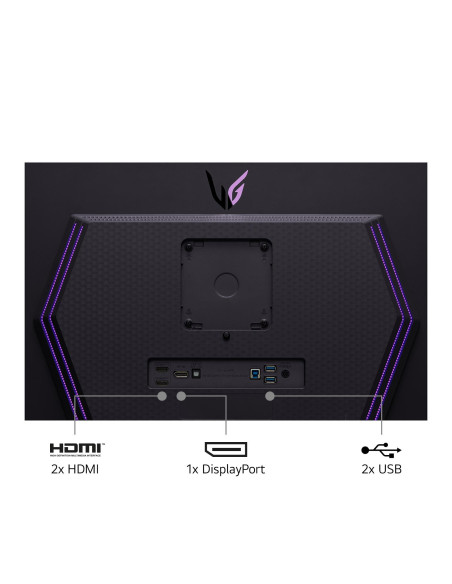 Monitor, LG, 27GS95QE-B, 26.5", Gaming, Panel OLED, 2560x1440, 16:9, 240Hz, 0.03 ms, Swivel, Pivot, Height adjustable, Tilt, 27