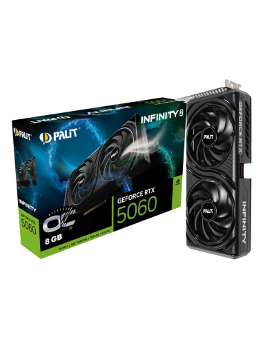 Graphics Card, PALIT, NVIDIA, GeForce RTX 5060, 2280 MHz, 8 GB, GDDR7, 128 bit, PCI Express 5.0, Active, NE75060V19P1-GB2063L