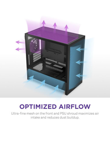 Case, NZXT, micro ATX/Mini-ITX, Black, Midi Tower, PC, CC-H31FB-01