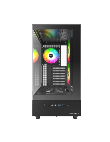 Case, MONTECH, XR, MidiTower, Not included, ATX, MicroATX, MiniITX, Colour Black, XR(B)