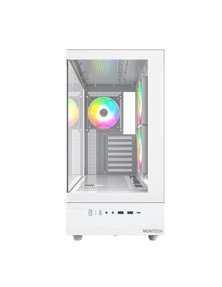 Case, MONTECH, XR, MidiTower, Not included, ATX, MicroATX, MiniITX, Colour White, XR(W)