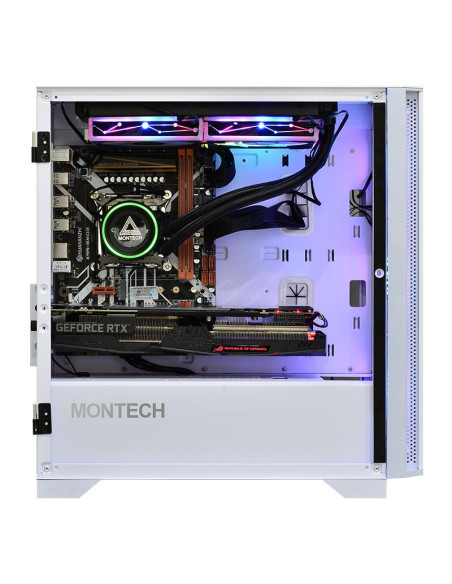 Case, MONTECH, AIR 100 ARGB, MidiTower, Not included, MicroATX, MiniITX, Colour White, AIR100ARGB(W)