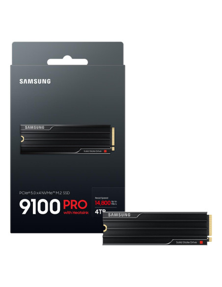 SSD, SAMSUNG, 9100 PRO, 4TB, M.2, PCIe Gen5, NVMe, TLC, Write speed 13400 MBytes/sec, Read speed 14800 MBytes/sec, 2.38mm, TBW 