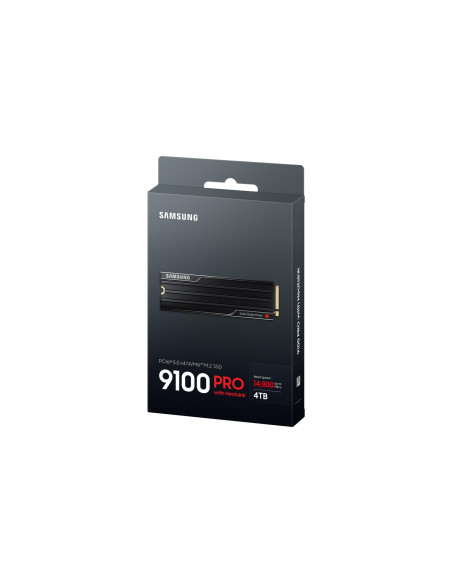 SSD, SAMSUNG, 9100 PRO, 4TB, M.2, PCIe Gen5, NVMe, TLC, Write speed 13400 MBytes/sec, Read speed 14800 MBytes/sec, 2.38mm, TBW 