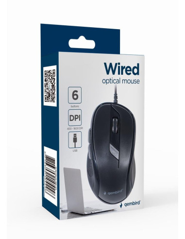 MOUSE USB OPTICAL/BLACK MUS-6B-01 GEMBIRD