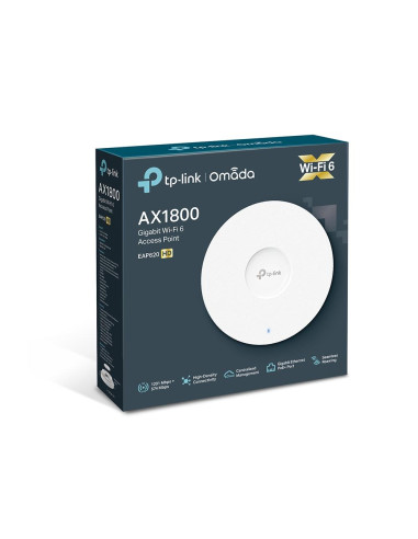 Access Point, TP-LINK, Omada, 1800 Mbps, IEEE 802.11a, IEEE 802.11g, IEEE 802.11n, IEEE 802.11ac, IEEE 802.11ax, 1x10/100/1000M