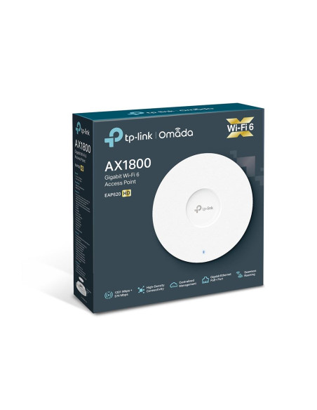 Access Point, TP-LINK, Omada, 1800 Mbps, IEEE 802.11a, IEEE 802.11g, IEEE 802.11n, IEEE 802.11ac, IEEE 802.11ax, 1x10/100/1000M