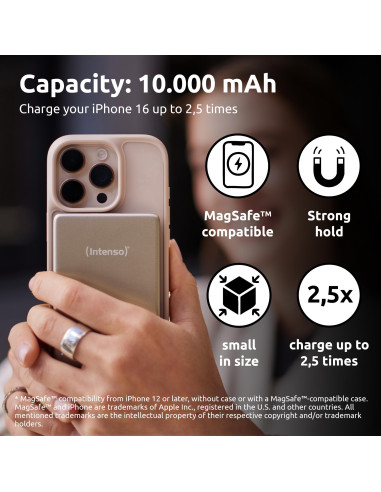 POWER BANK USB 10000MAH MAG/CHAMPAGNE 7344031 INTENSO