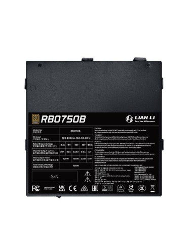 Power Supply, LIAN LI, RB PSU, ATX, 100 - 240 V, 750 W, G9P.RB0750B.B000.EU
