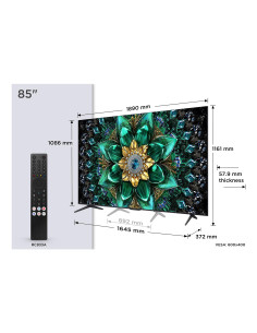 TV Set, TCL, 85 ", 4K Ultra HD, 3840 x 2160 pixels, Flat, 16:9, QD-Mini LED, 85Q6C