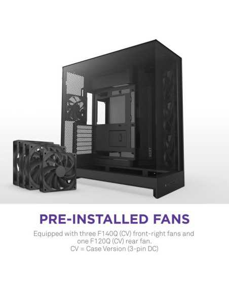 Case, NZXT, ATX/micro ATX/Mini-ITX/EATX, Black, Midi Tower, PC, CM-H92FB-01