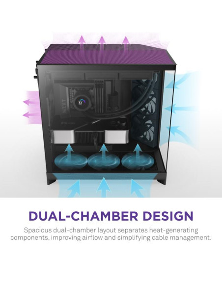 Case, NZXT, ATX/micro ATX/Mini-ITX/EATX, Black, Midi Tower, PC, CM-H92FB-01