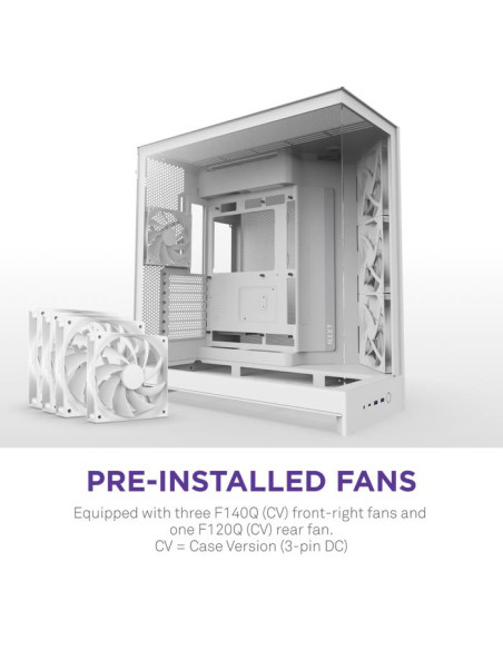 Case, NZXT, ATX/micro ATX/Mini-ITX/EATX, White, Midi Tower, PC, CM-H92FW-01