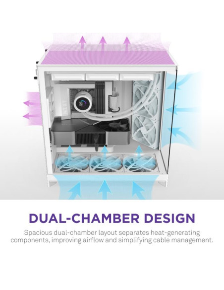 Case, NZXT, ATX/micro ATX/Mini-ITX/EATX, White, Midi Tower, PC, CM-H92FW-01