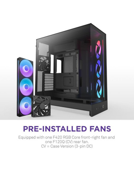 Case, NZXT, ATX/micro ATX/Mini-ITX/EATX, Black, Midi Tower, PC, CM-H92FB-R1
